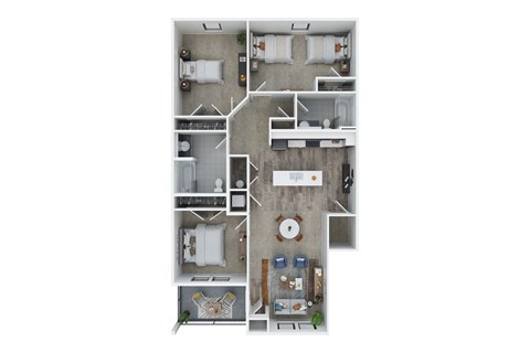 3 Bedroom 2 Bath 1st Floor with 1269 Sq. Ft. at Union at Oak Grove, Michigan, 48855